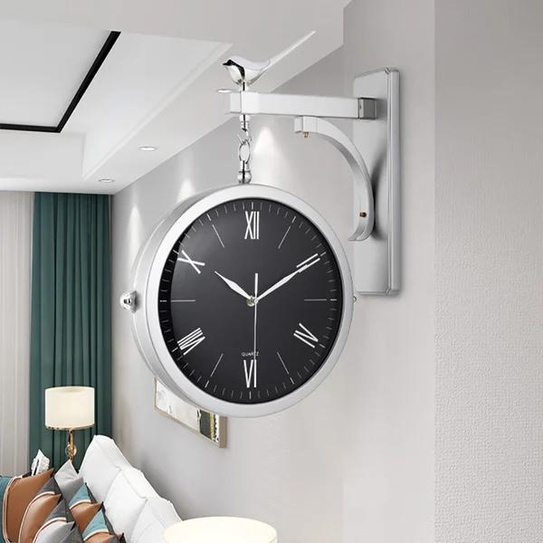 掛け時計 時計 シンプル モヘイム 北欧 両面壁掛け時計 ミニマリスト ハンギング クロック 3色（グリーン、ブラック、ホワイト）｜usami2｜07