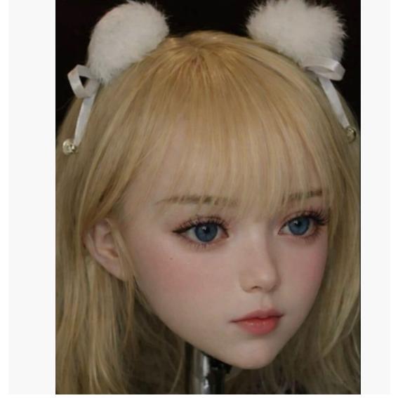 フェイス ドールヘッドリアルドール ベッド M16 等身大 カスタムドールヘッド ふんわり金髪 青目 童系 | 
