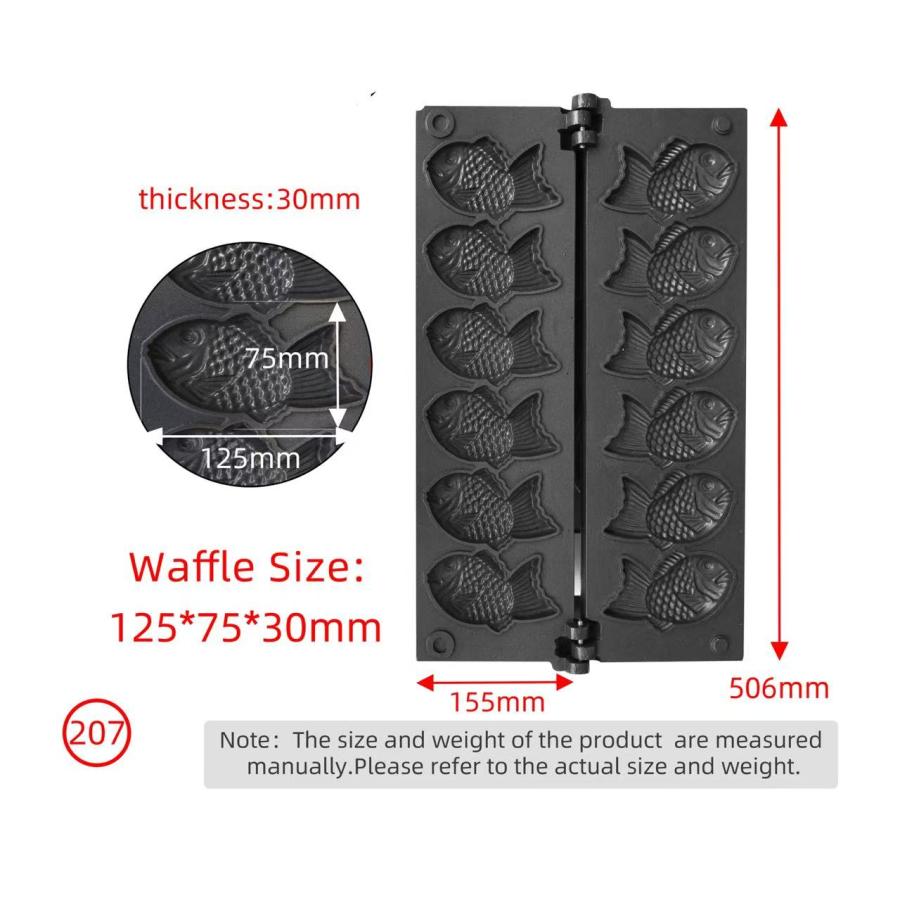 業務用 電気式 たい焼き機  両面焼き 鉄板 6個 鯛焼き 温調式 たい焼き器 たい焼きメーカー |  | 02