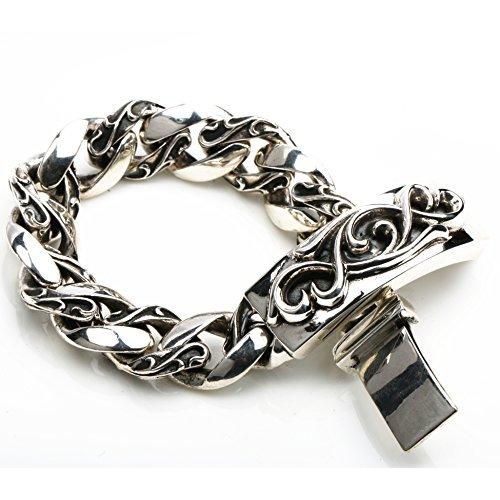 お歳暮 Silverkyasya シルバー925素材 唐草模様 Idブレスレット クラシックチェーン アラベスクブレスレット 唐草 ボリ Rakuten Www Anokhba Com