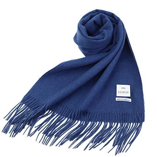 代引き人気 オリエントブルー無地 ソリッドのカシミアマフラー Fairfax フェアファクス Fairfax フェアファクス カシミヤ100 M 青色 メンズマフラー 財布 帽子 ファッション小物