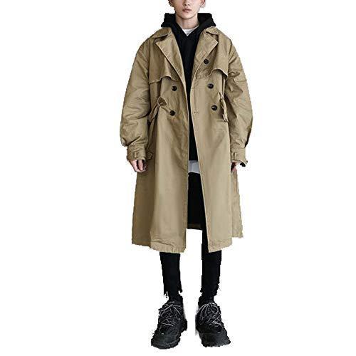 安いそれに目立つ ノーブランド品 ロングコート 大き目 メンズコート キルティング裏地 中綿 トレンチコート ダブル トップス Dagl Tg