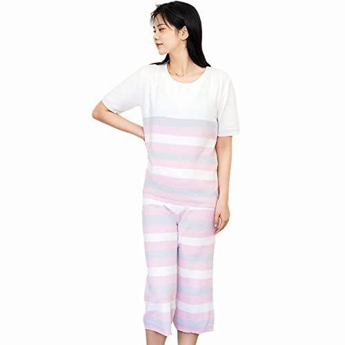 超人気の Touwa Touwa ルームウェア 初 ギフト プレゼント パジャマ ボーダー ふわもこ 2点セット 七分丈パンツ 半袖 レディース ルームウェア 部屋着 Www Beribernardo Com