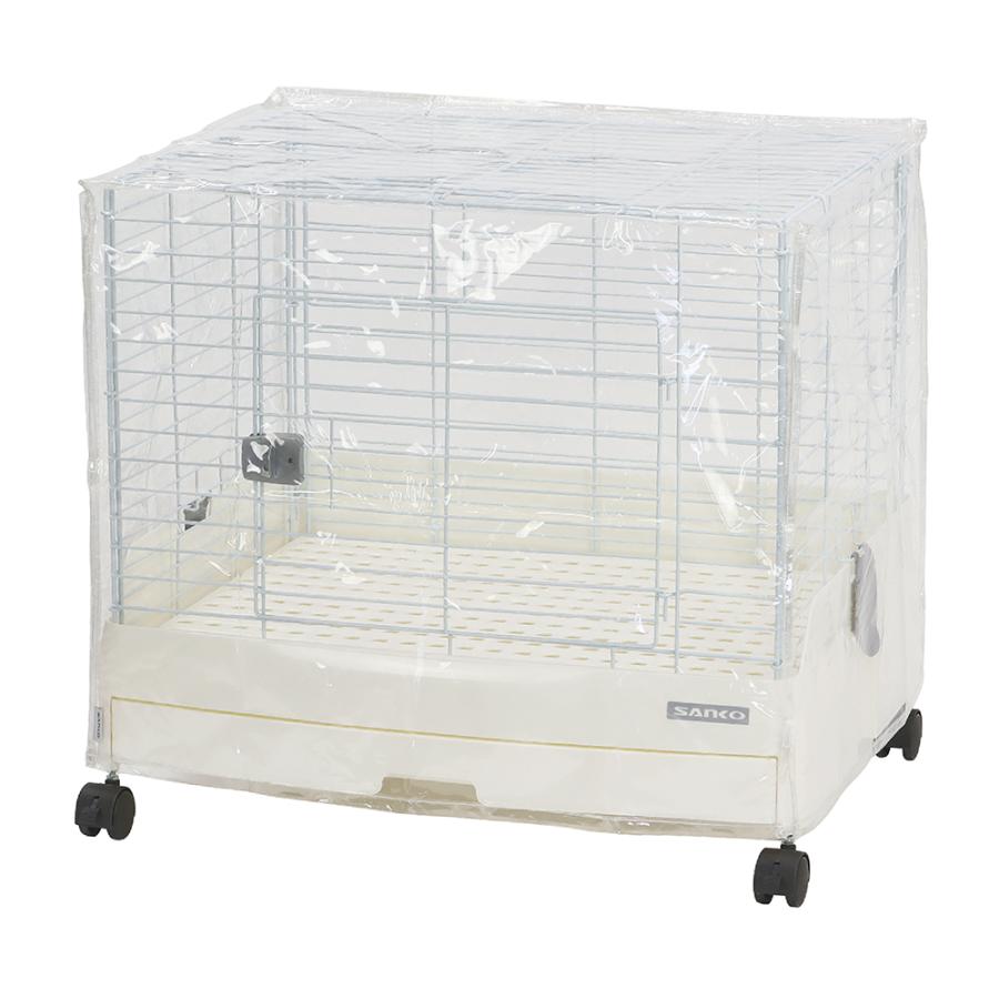 三晃商会　イージーホーム 60 ハイ　ホワイト キャスター　保温カバーつき イージーホーム60ハイメッシュ用クリアーケージカバー/保温 風よけ