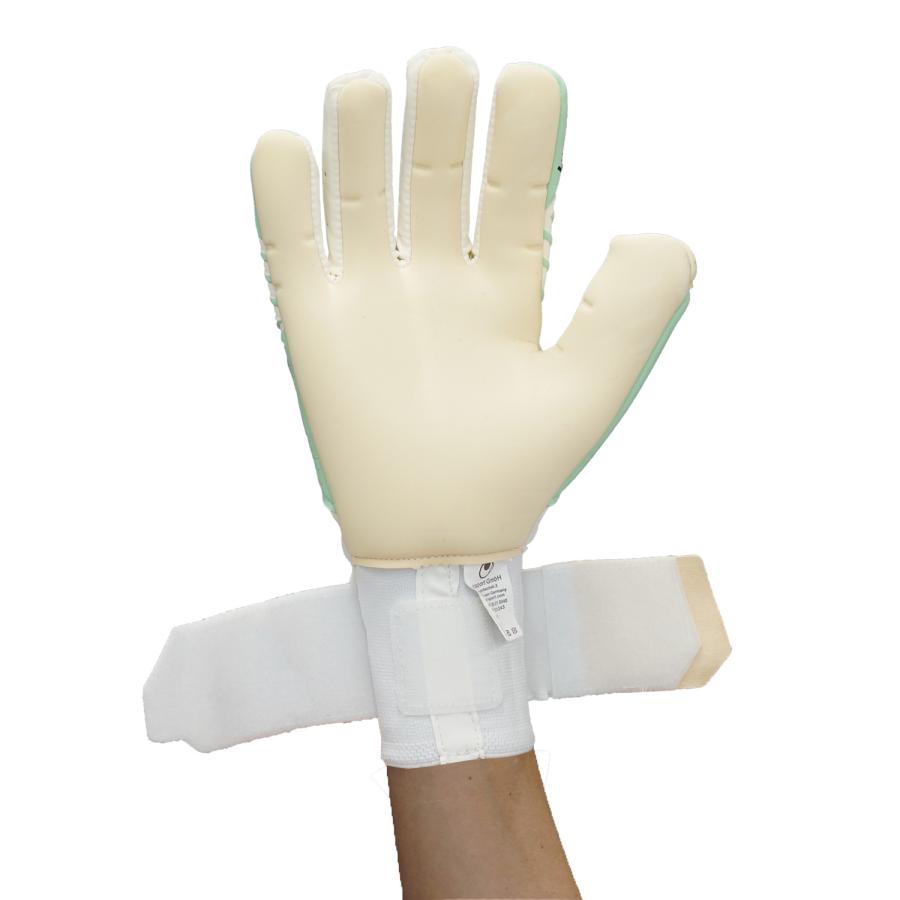 uhlsport公式 ウールシュポルト ファングマシーネ アブソルートグリップタイト ハーフネガティブ 5~11号 ジュニア対応 ホワイトxミントxブラック 1011398-01の画像