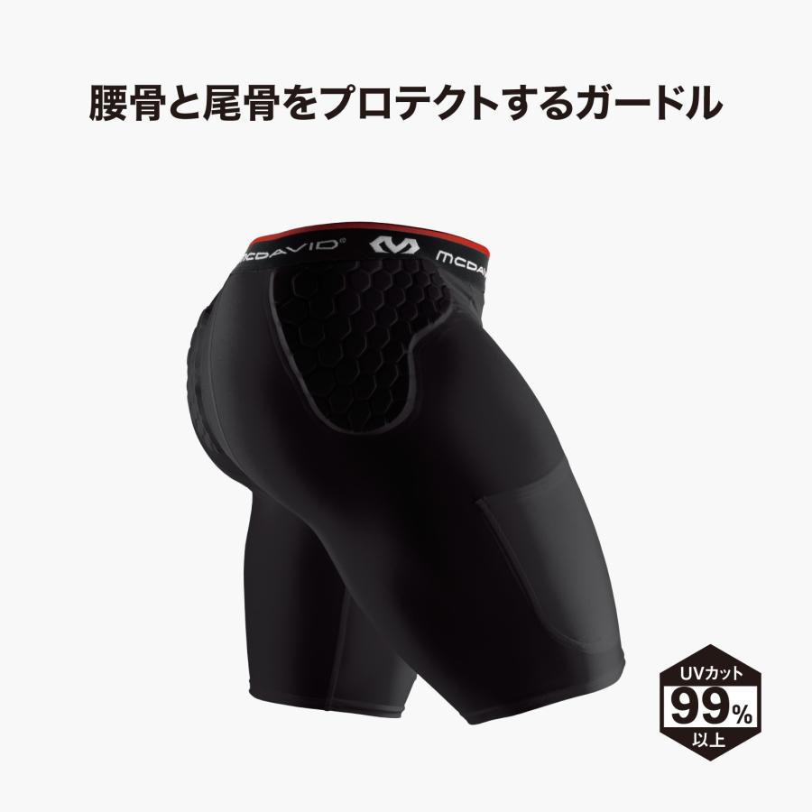 McDavid公式 マクダビッド HEX ガードル733 1枚入 規格外 2XL - 3XL メンズ ユニセックス ヒザ上丈 パッド内蔵 サイパッド用ポケット付 M733 コンプレッションの画像