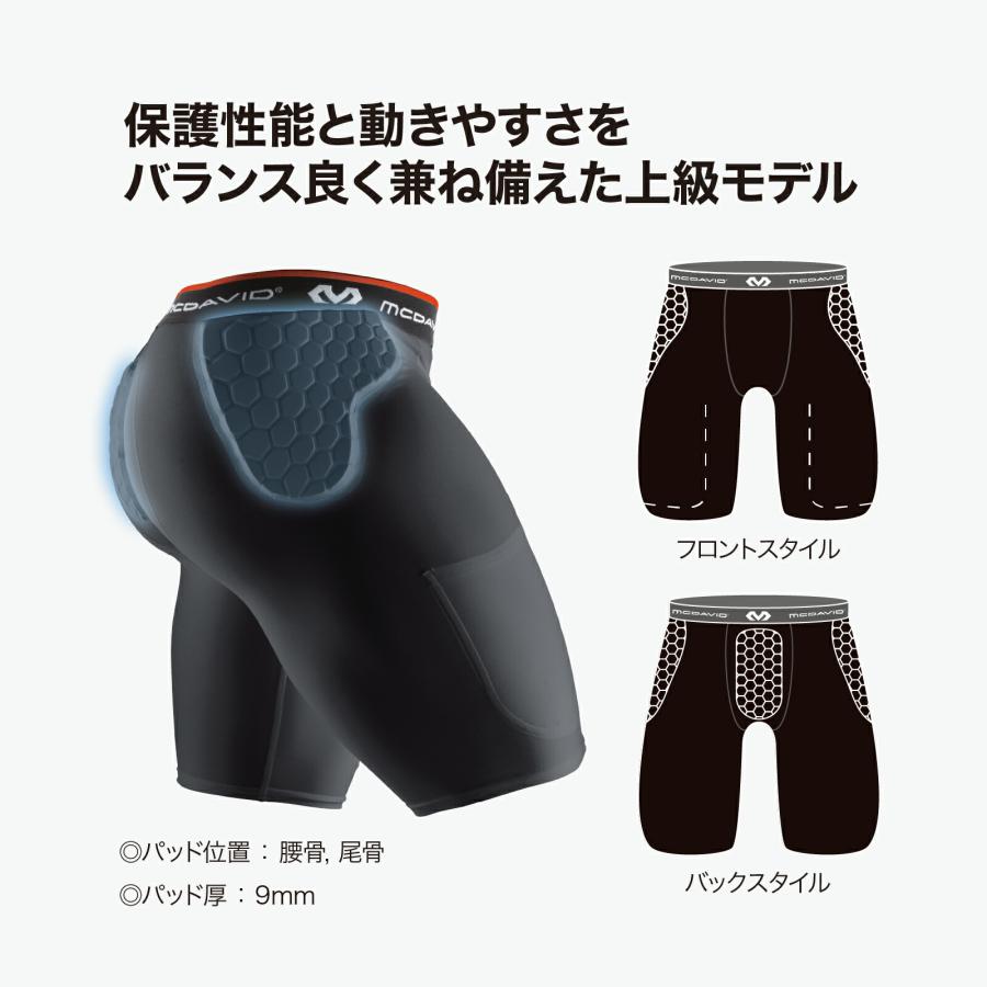 McDavid公式 マクダビッド HEX ガードル733 1枚入 規格外 2XL - 3XL メンズ ユニセックス ヒザ上丈 パッド内蔵 サイパッド用ポケット付 M733 コンプレッションの画像