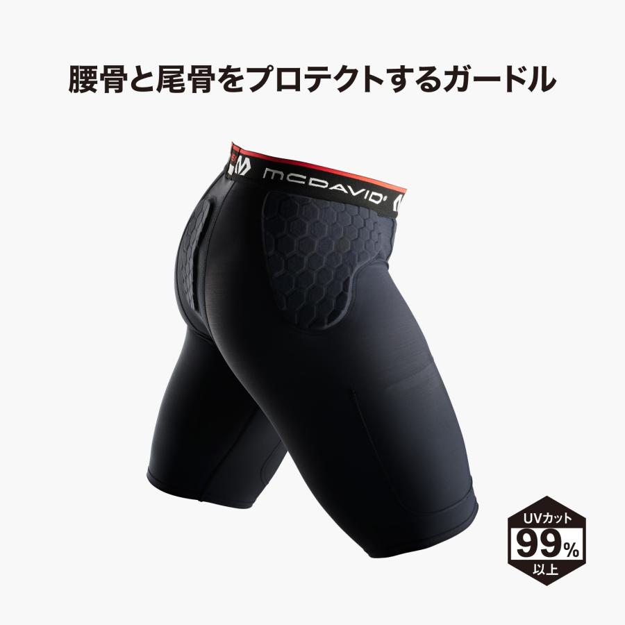 McDavid公式 マクダビッド HEX ガードル733 1枚入 S -XL メンズ ユニセックス ヒザ上丈 パッド内蔵 サイパッド用ポケット付 UVカット M733 コンプレッションの画像