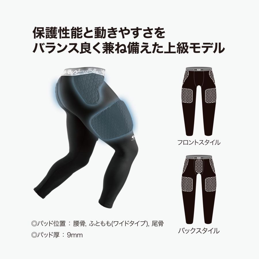 McDavid公式 マクダビッド HEX サッドタイツ EX 1枚入 M -XL メンズ ユニセックス 10分丈 パッド内蔵 UVカット ブラック M7376 コンプレッションウェアの画像
