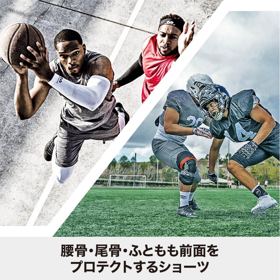 McDavid公式 マクダビッド HEX サッドショーツDD 1枚入 S -XL メンズ ユニセックス ヒザ上丈 パッド内蔵 UVカット ブラック M737DD コンプレッションウェアの画像