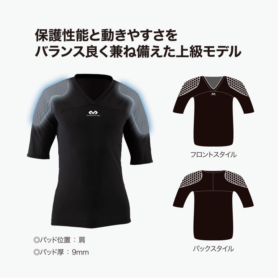McDavid公式 マクダビッド HEX GKシャツ ショートスリーブ 1枚入 S -XL メンズ ユニセックス 半袖 パッド内蔵 UVカット ブラック M7733 コンプレッションウェアの画像