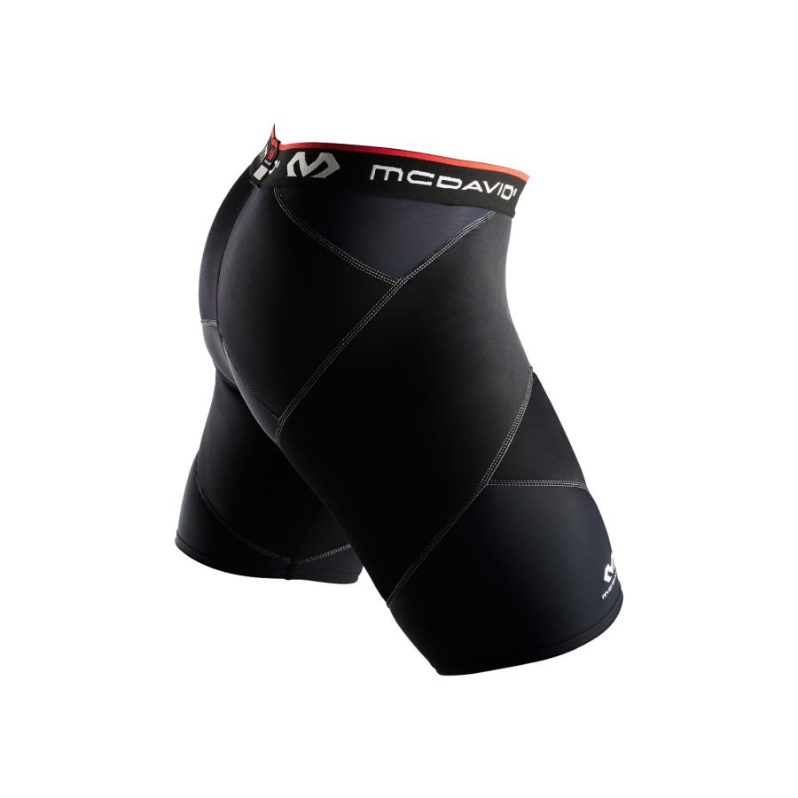 McDavid公式 マクダビッド クロスコンプレッション ショーツ 1枚入 S -XL メンズ ユニセックス 膝上丈/5分丈 UVカット ブラック M8200の画像