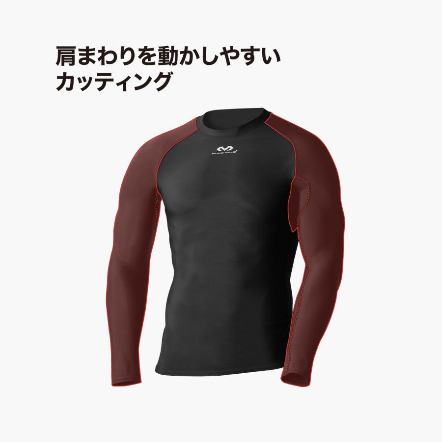 マクダビッド パッド付き長袖シャツ Sサイズ ブラック McDavid（マクダビッド） McDavid公式 コンプレッション ロング