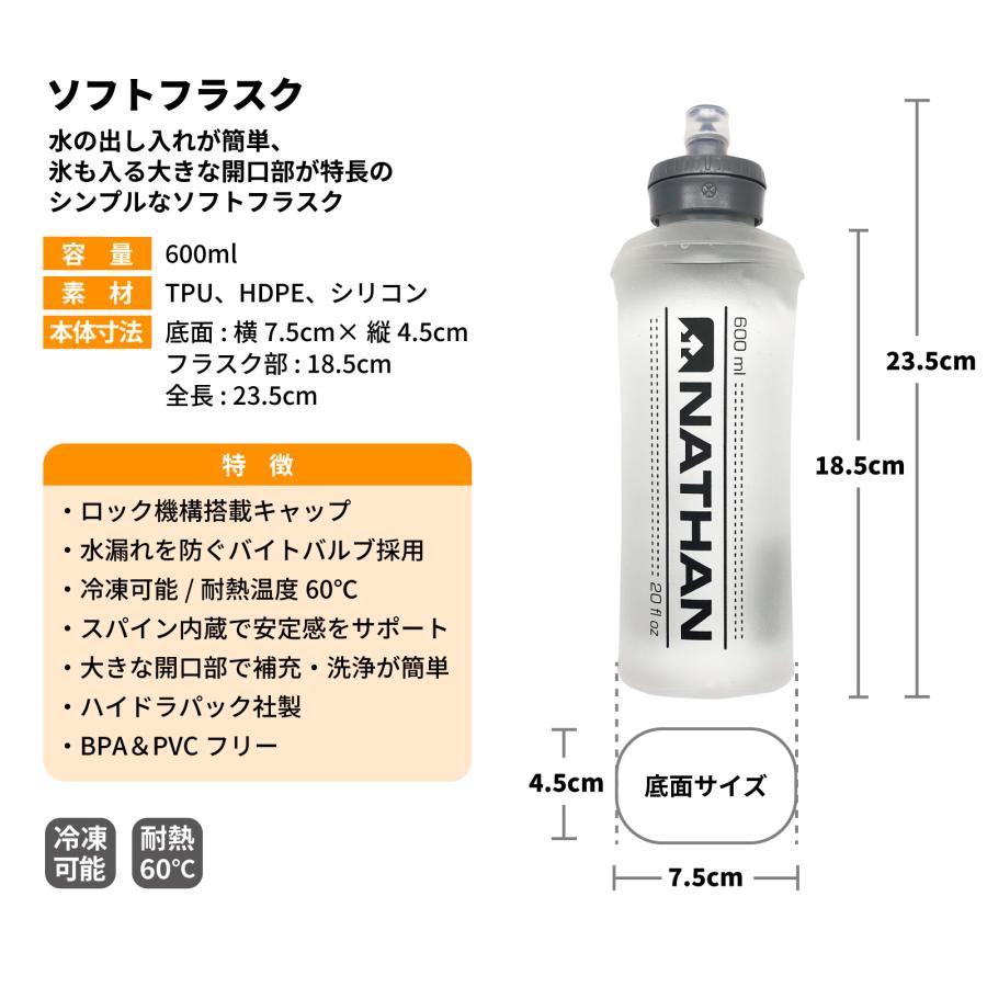 NATHAN（ネイサン） NATHAN公式 ソフトフラスク 2.0 1個入 600ml 冷凍
