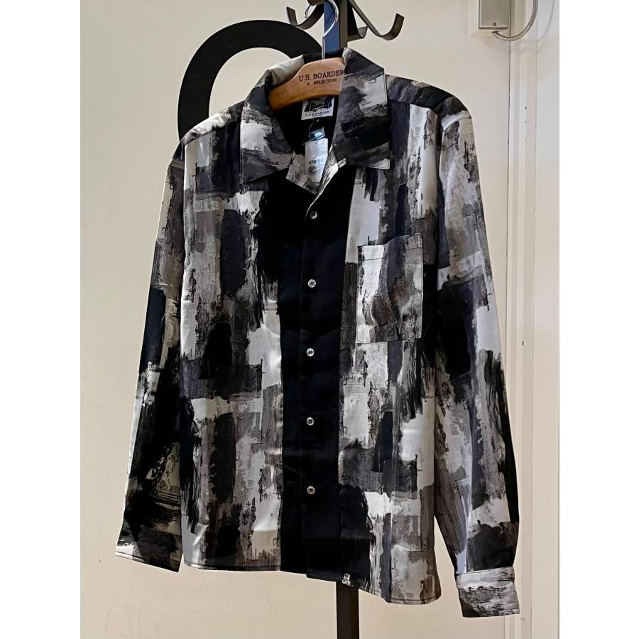 U.S.BOARDER ユーエスボーダー 長袖 シャツ 開襟シャツ 柄シャツ アブストラクト | U.S.BOARDER