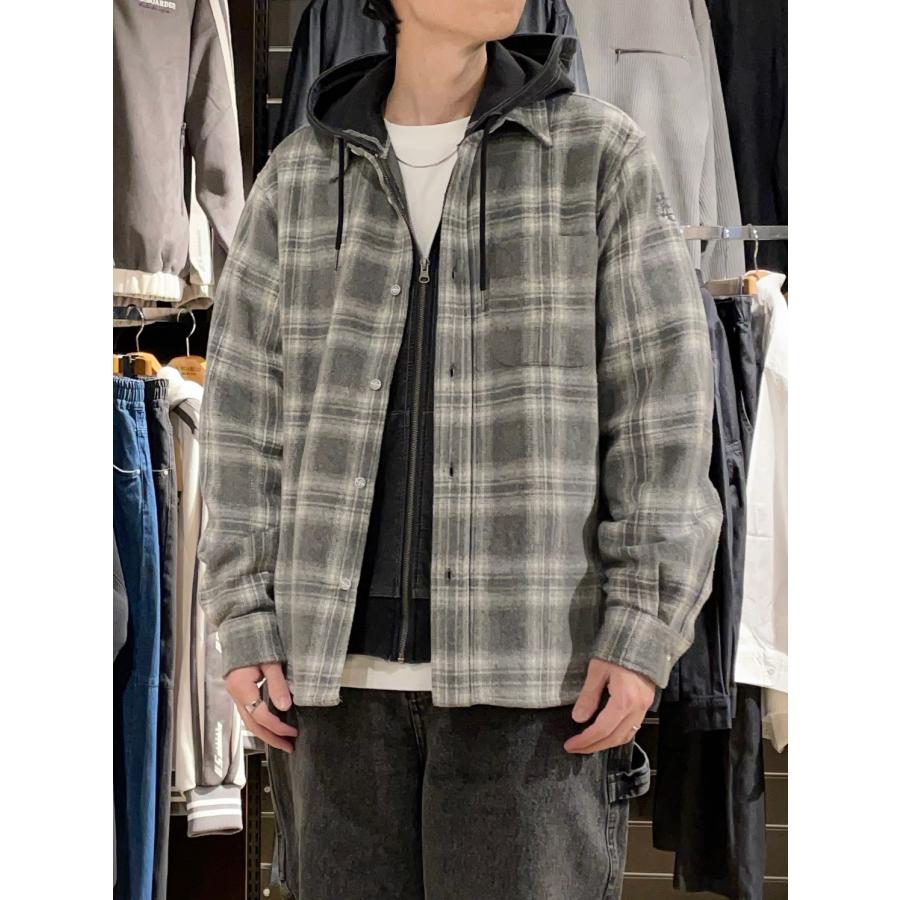 U.S.BOARDER ユーエスボーダー 長袖 シャツ ネルシャツ チェックシャツ オンブレチェック オンブレシャツ グレー | U.S.BOARDER | 06