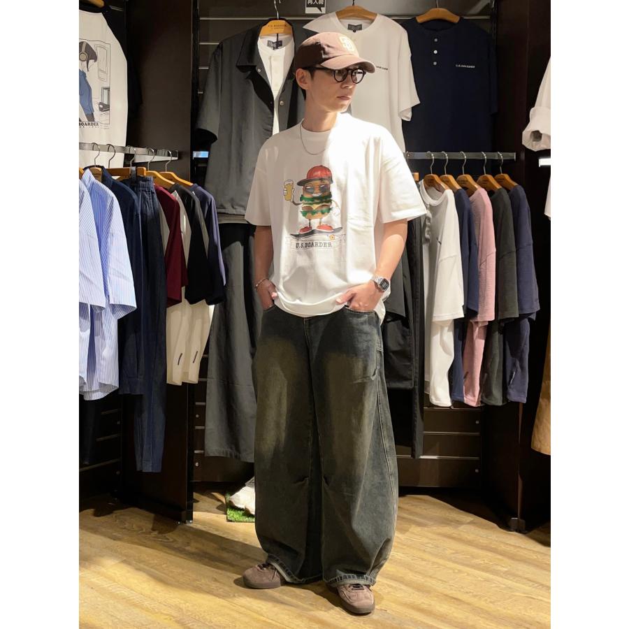 U.S.BOARDER ユーエスボーダー 半袖 Tシャツ ヘビーオンス ヘビーウェイト ハンバーガー ビール ホワイト | U.S.BOARDER | 02