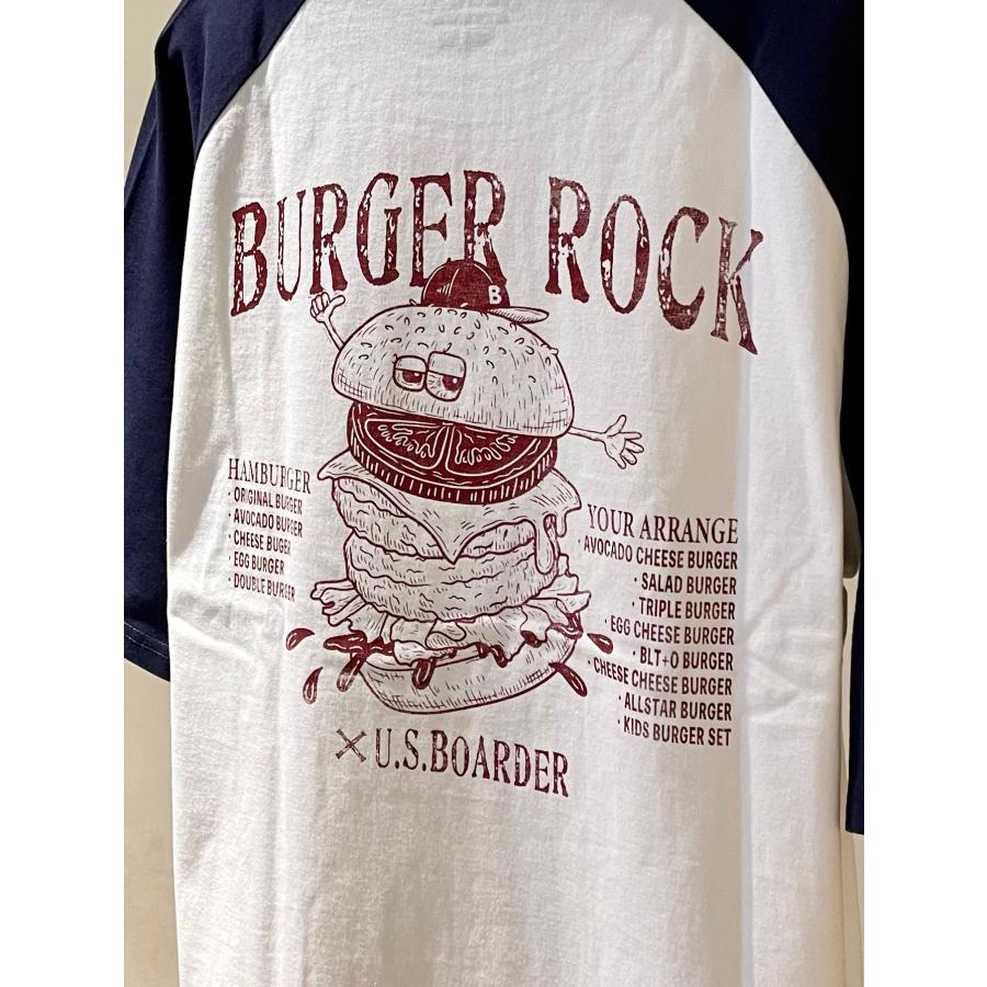 U.S.BOARDER ユーエスボーダー 半袖 Tシャツ ラグラン ハンバーガー バックプリント | U.S.BOARDER | 01