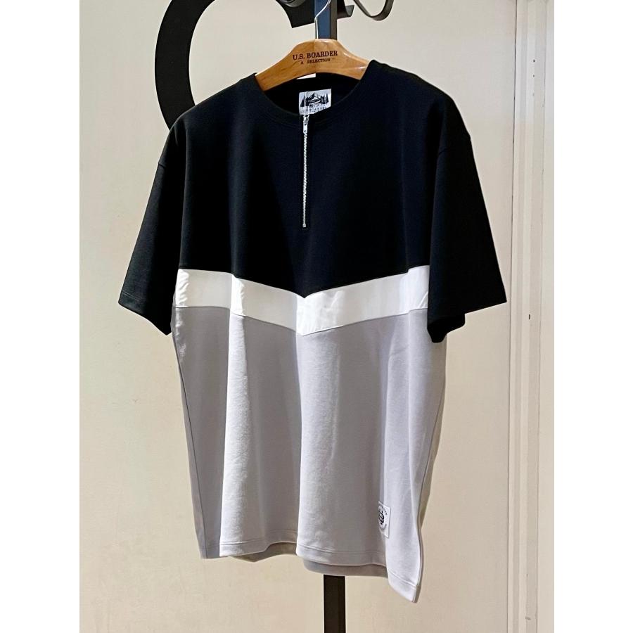 U.S.BOARDER ユーエスボーダー 半袖 Tシャツ ハーフジップ | U.S.BOARDER