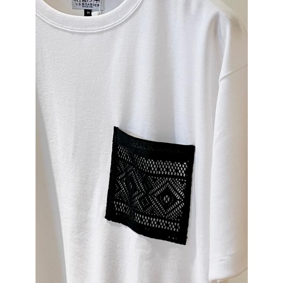 U.S.BOARDER ユーエスボーダー 半袖 Tシャツ ポケットTシャツ 短丈 ホワイト | U.S.BOARDER | 01