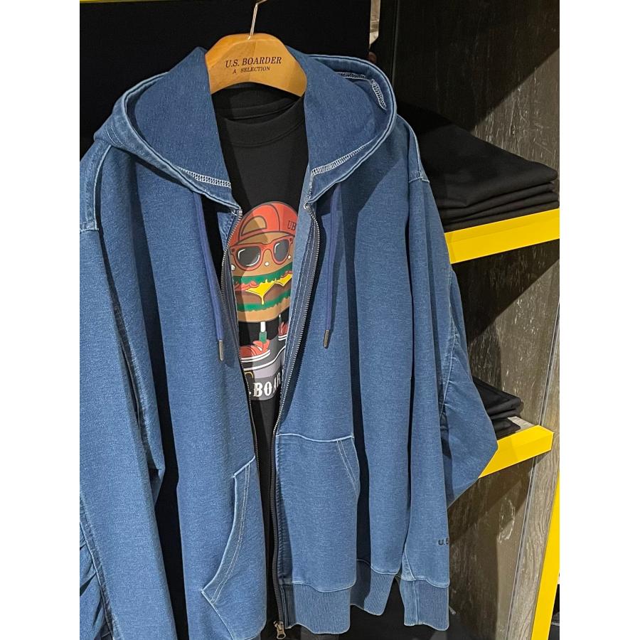 U.S.BOARDER ユーエスボーダー 半袖 カットソー Tシャツ プリント ハンバーガー ブラック | U.S.BOARDER | 03