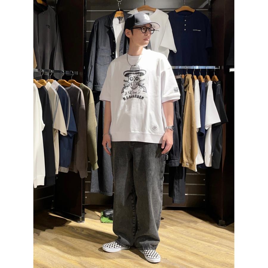 U.S.BOARDER ユーエスボーダー Tシャツ ヘビーウェイト スカル メキシカンスカル ドクロ ホワイト | U.S.BOARDER | 02