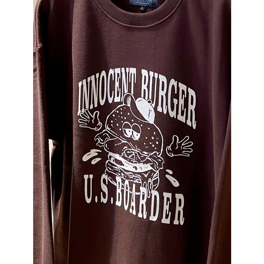 U.S.BOARDER ユーエスボーダー 裏起毛 トレーナー スウェット ハンバーガー ブラウン | U.S.BOARDER | 01