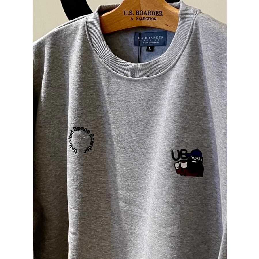 U.S.BOARDER ユーエスボーダー 裏起毛 トレーナー スウェット おじさん グレー | U.S.BOARDER | 01