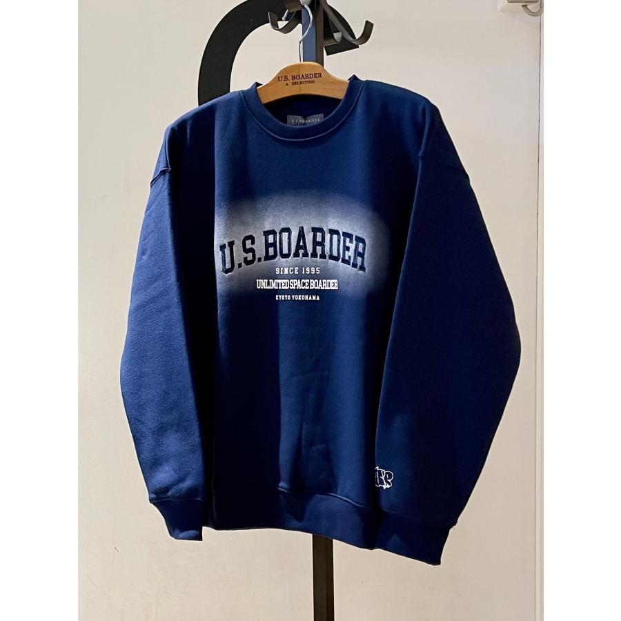 U.S.BOARDER ユーエスボーダー 裏起毛 スウェット トレーナー ネイビー | U.S.BOARDER