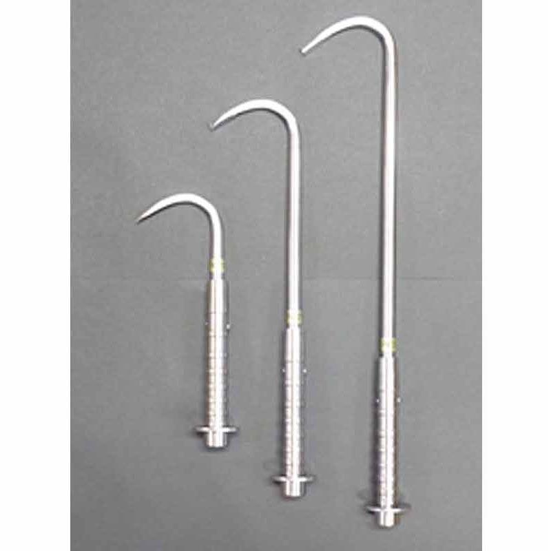 手鈎 オールステンレス シーフック 丸座付 450mm 16145 ギャフ 釣具 フィッシング 釣り 魚 カゴ 引っ掛け フック 堤防 ヒシカネカ 三冨D_1