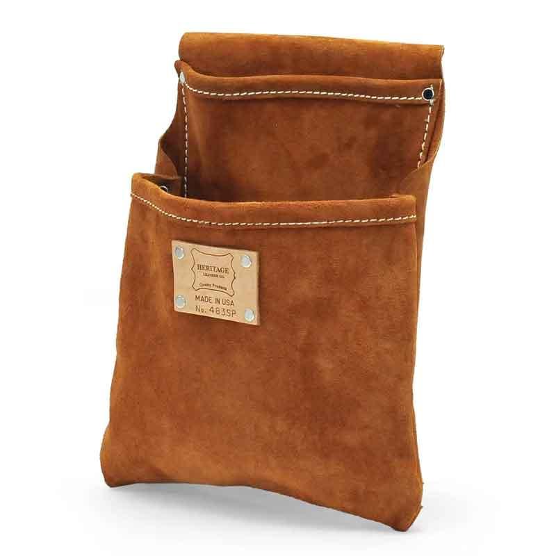 KUNY'S 製 道具いれ 工具入れ ウェストポーチ ガーデニング ポーチ レザーツールポーチ 483SP 本革 皮 スウェード 工具入れ