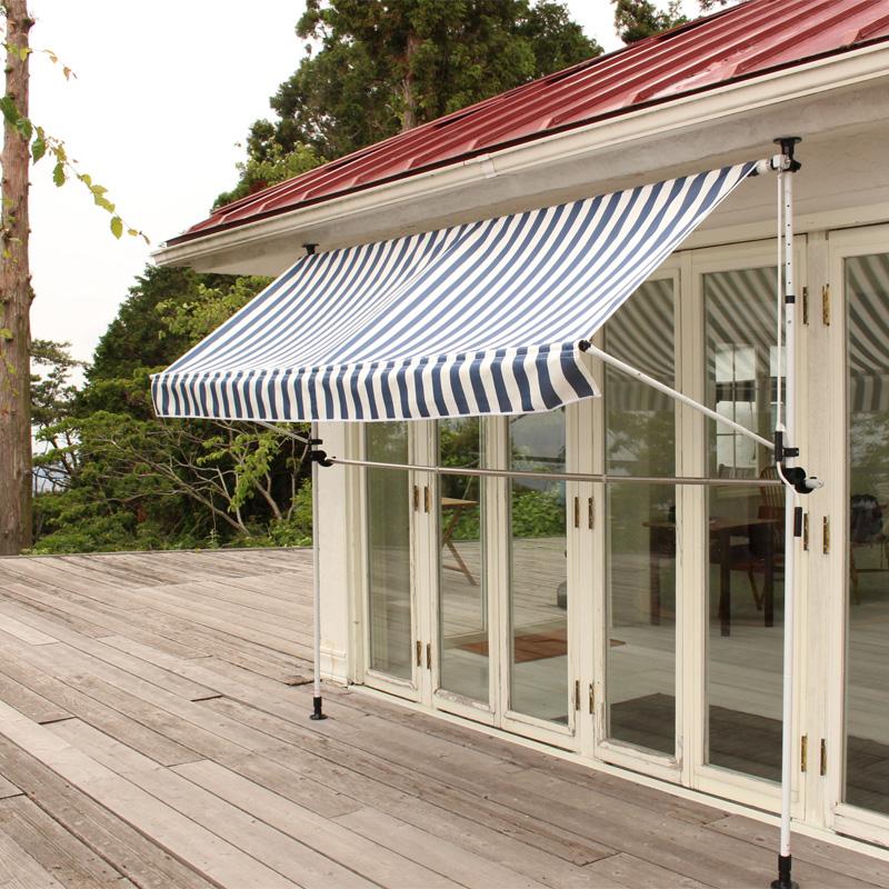 谷村実業 フック付き オーニング 2m ブラウン TAN-1200-20(BR) 谷村実業 物干し竿用フック付きオーニング 2m 日よけ シェード 節電