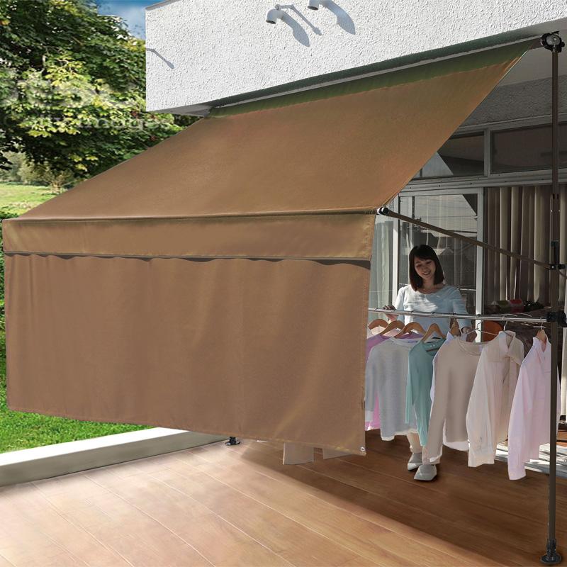 谷村実業 日よけ 物干し竿付前幕オーニング 3m カラー選択 ひさし 庇