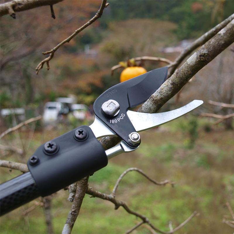 高枝バサミ 超軽量プロ用高枝鋏カーボンチョキ1.2m 剪定タイプ 180PCC-1.2D ハサミ 鋏 枝切り 切断 剪定 園芸 ARS アルス 福KD_2
