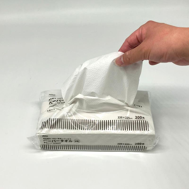 ペーパータオル 中判 200枚入×300セット 220×225mm 使い捨て 再生紙100