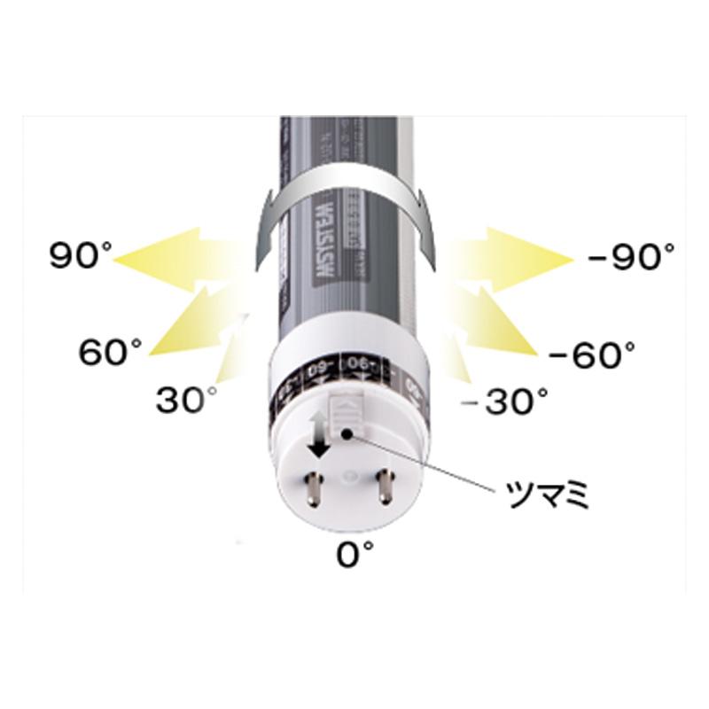 蛍光灯 40型直管LED 昼白色 角度可変機能付き LS1200-U2-N/R ライト LEDライト 消費電力約1/2 工事不要 LED化 長寿命 50,000時間 MG エムジー 金T 代引不可の画像