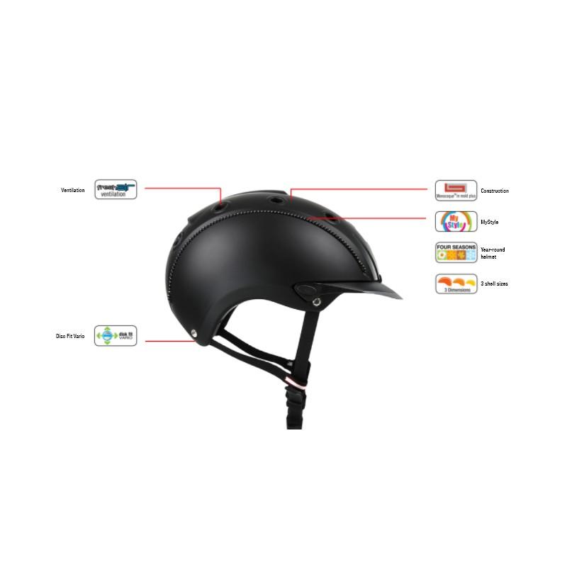 ヘルメット ミストラル CS640 黒リフレクトパイピング MISTRALL 馬術 乗馬 馬 安全 軽量 ドイツ カスコ CASCO ボRD_1