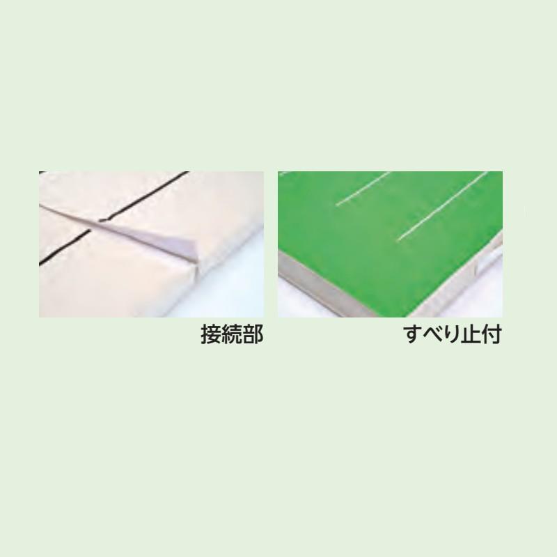 受注生産 6cm 厚指導ライン入り連結式マットすべり止付 EKM407 90×180×6 体操 カラー体操マット 指導ライン 合成スポンジ EVERNEW エバニュー Sス 代引不可の画像