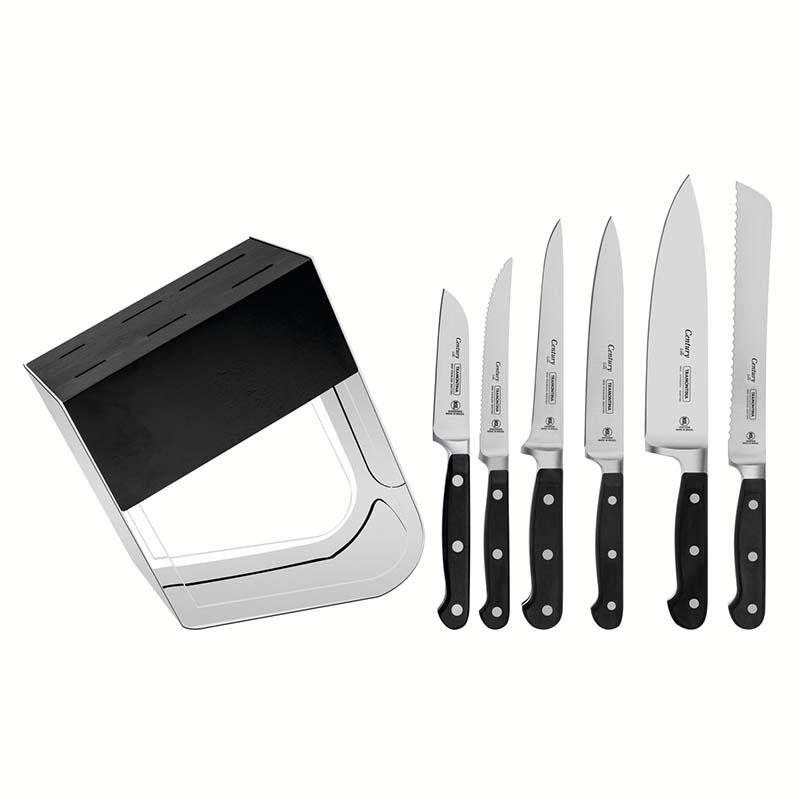包丁 ナイフカトラリー 7pc ナイフ6本 収納具1個 24099/016 ナイフ カトラリー セット センチュリー トラモンティーナ 福KDの画像