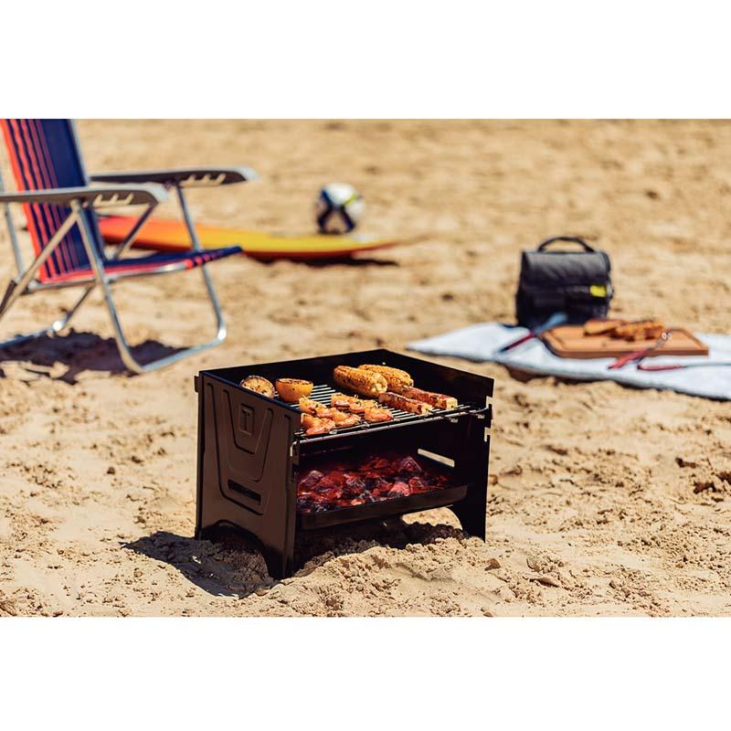 バーベキューコンロ 炭火用 ポータブル バーベキューグリル 26500/012 組立式 BBQ シュラスコ トラモンティーナ 福KDの画像
