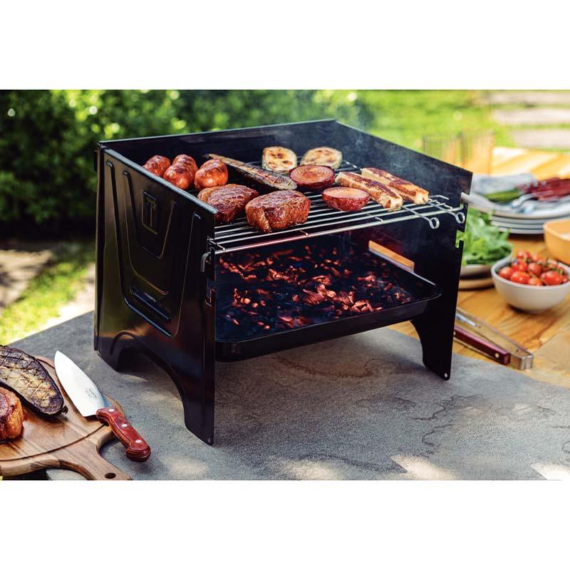 バーベキューコンロ 炭火用 ポータブル バーベキューグリル 26500/012 組立式 BBQ シュラスコ トラモンティーナ 福KDの画像