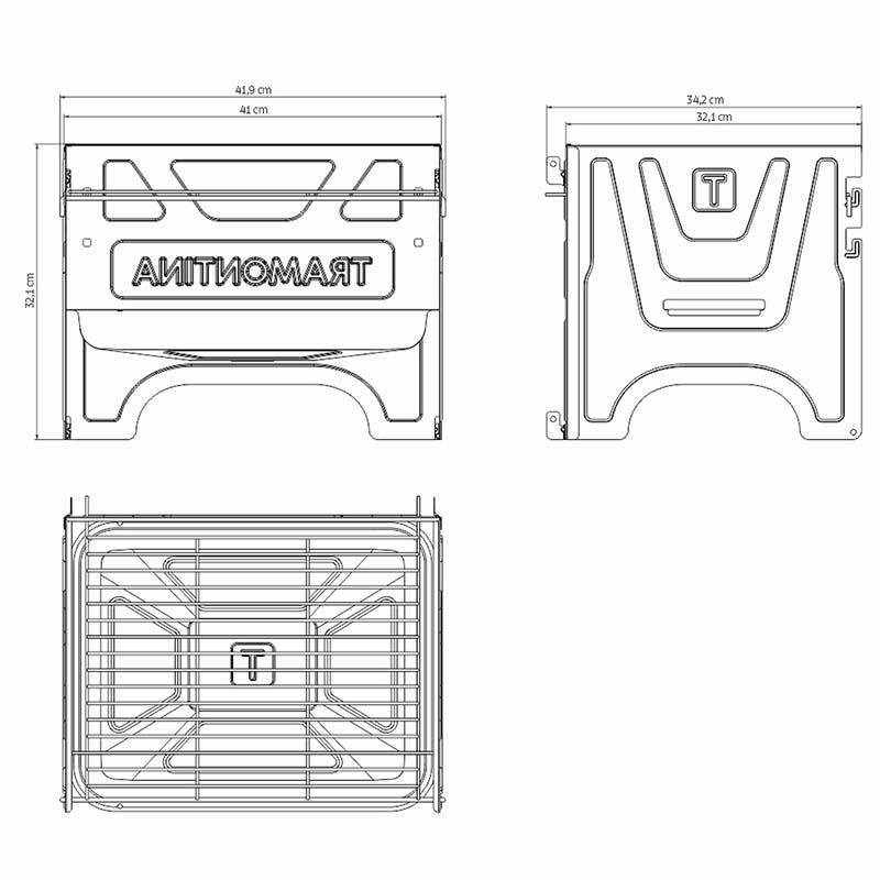バーベキューコンロ 炭火用 ポータブル バーベキューグリル 26500/012 組立式 BBQ シュラスコ トラモンティーナ 福KDの画像