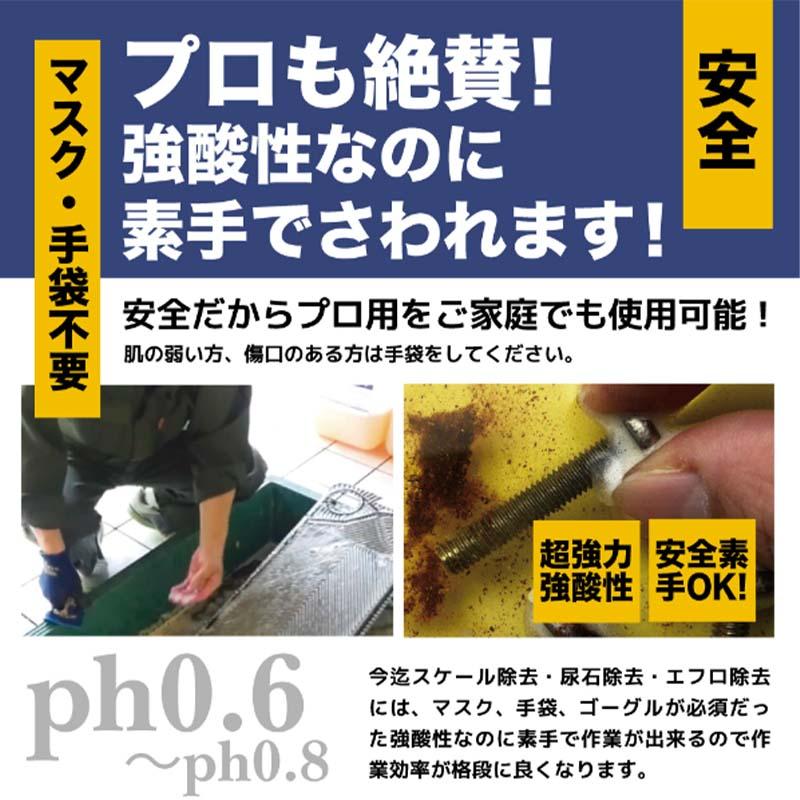 溶解液 インパクトデスケーラー プレミアム 1L ポリ容器 サビ 取り 落とし 強酸性 カルシウム溶解 プロアップ PROUP Wing M ウィングエム フTD_7