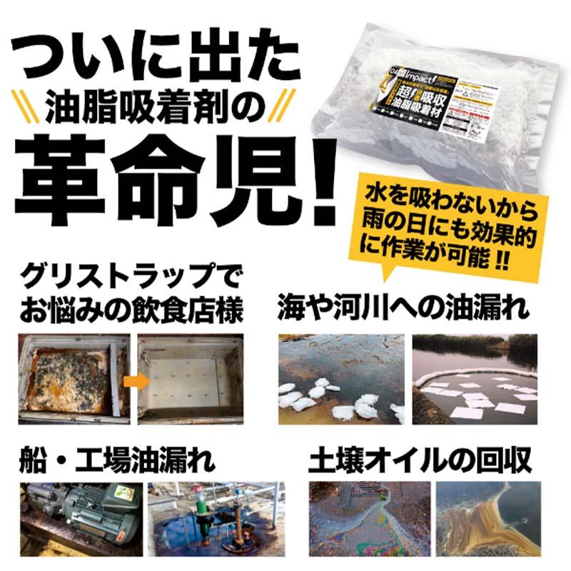 油脂吸着材 インパクトグリストラッパー コットン 300g トング付 50g×6袋セット 油 吸収 吸着 プロアップ PROUP Wing M ウィングエム フTD_2