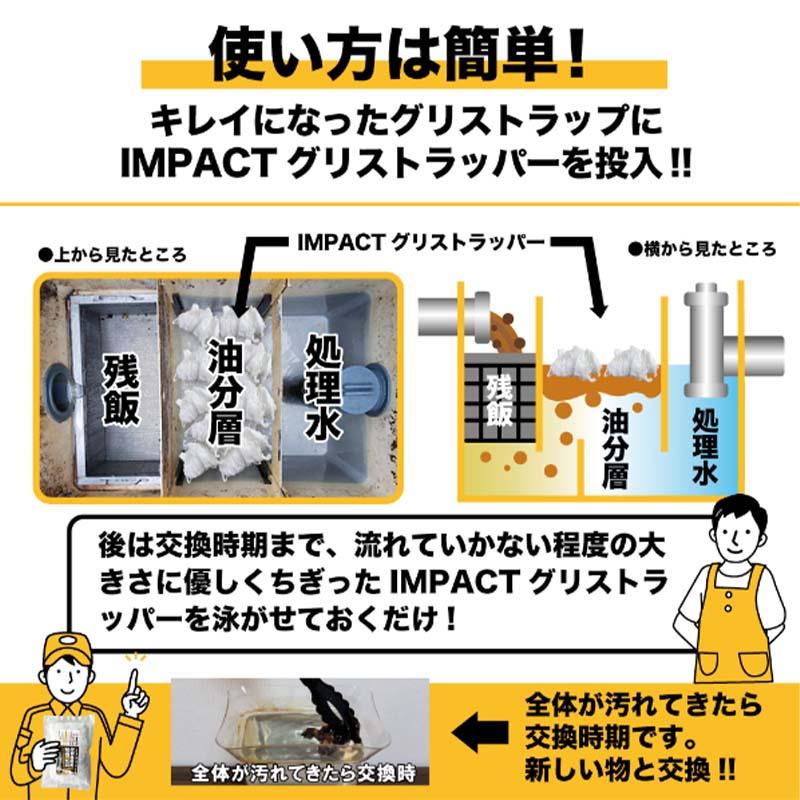油脂吸着材 インパクトグリストラッパー コットン 300g トング付 50g×6袋セット 油 吸収 吸着 プロアップ PROUP Wing M ウィングエム フTD_3