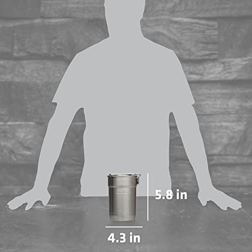 STANLEY ADVENTURE CAMP COOK SET - 24OZ KETTLE WITH 2 CERAMIC CUPS - STAINLESS STEEL CAMPING COOKWARE WITH VENTED LIDS & FOLDABLE + LOCKING HANDLE | STANLEY | 06