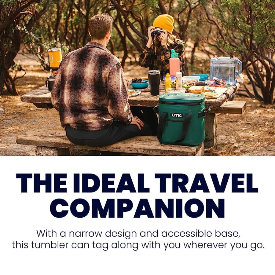 RTIC 40 OZ INSULATED TUMBLER STAINLESS STEEL COFFEE TRAVEL MUG WITH LID, SPILL PROOF, HOT BEVERAGE AND COLD, PORTABLE THERMAL CUP FOR CAR, CAMPIN |  | 04