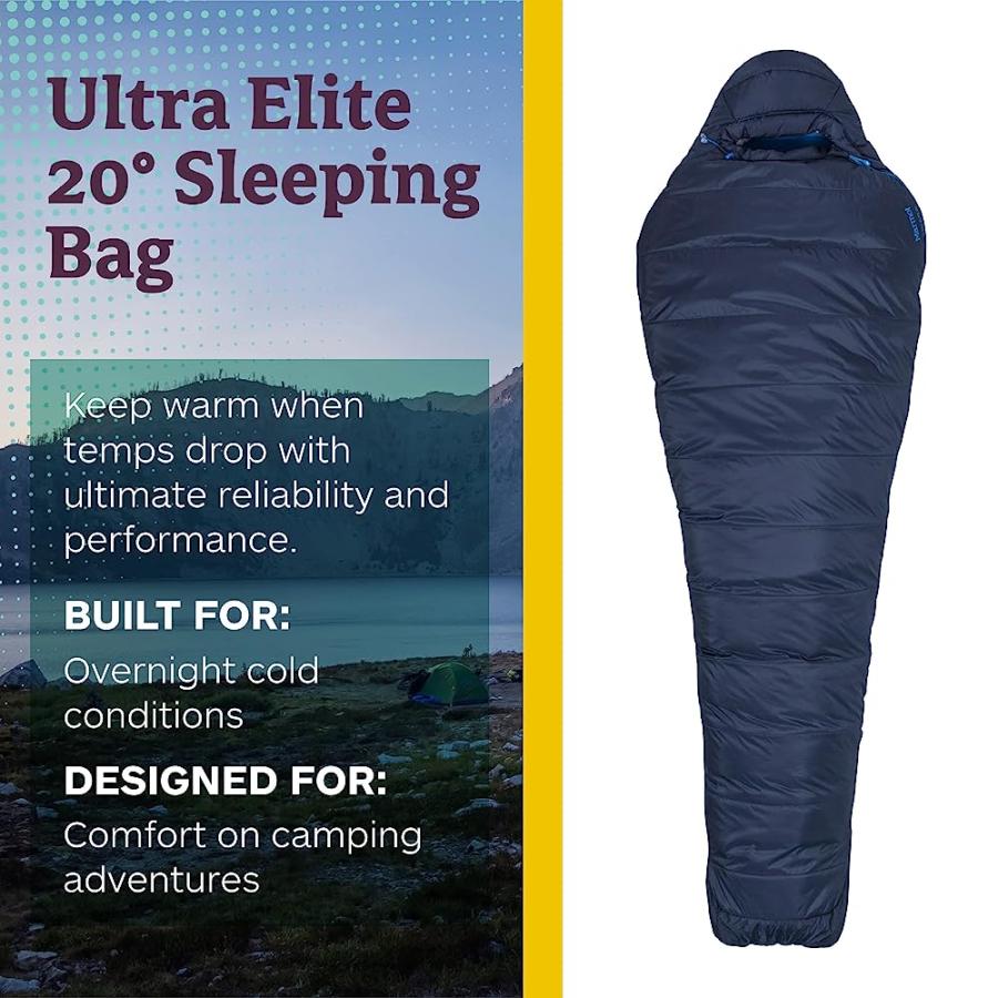 MARMOT ULTRA ELITE 20 SLEEPING BAG| INSULATED, WARM, WATER-RESISTANT, DARK STEEL/LAKESIDE, REGULAR | Marmot | 01