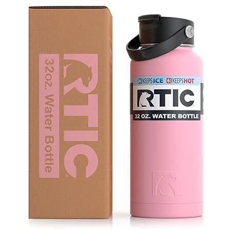 RTIC WATER BOTTLE, 32 OZ, FLAMINGO, DOUBLE VACUUM INSULATED WATER BOTTLE, STAINLESS STEEL FOR HOT & COLD DRINKS, SWEAT PROOF THERMOS, GREAT FOR T |  | 02