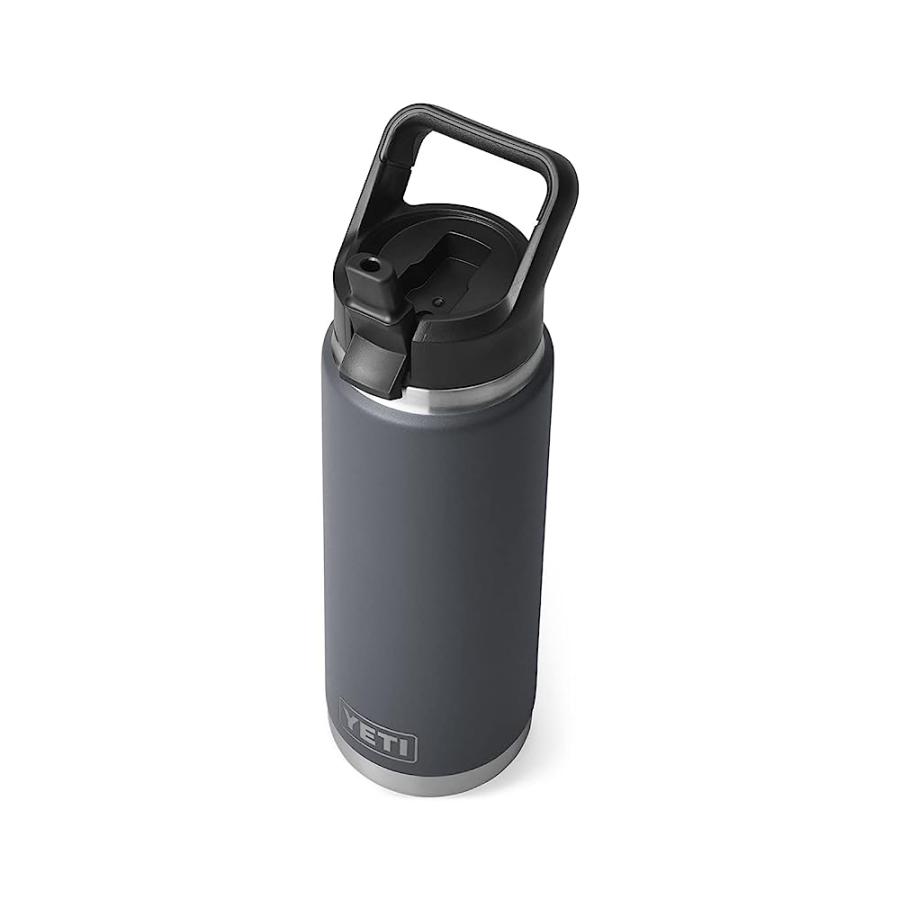 YETI RAMBLER 26 OZ BOTTLE, VACUUM INSULATED, STAINLESS STEEL WITH STRAW CAP, CHARCOAL | YETI